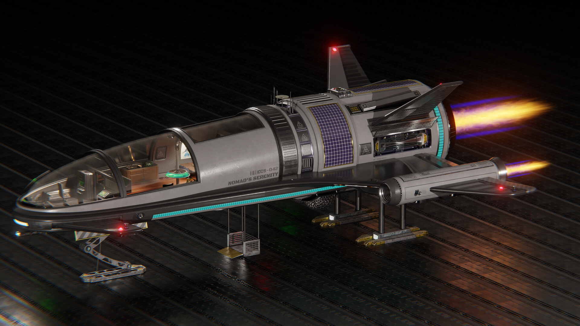 A luxury spaceship